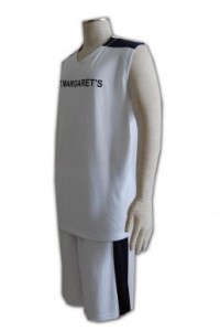W066-4 訂購團體籃球服  籃球衫訂做 團體運動衫  藍球衫製造商     白色